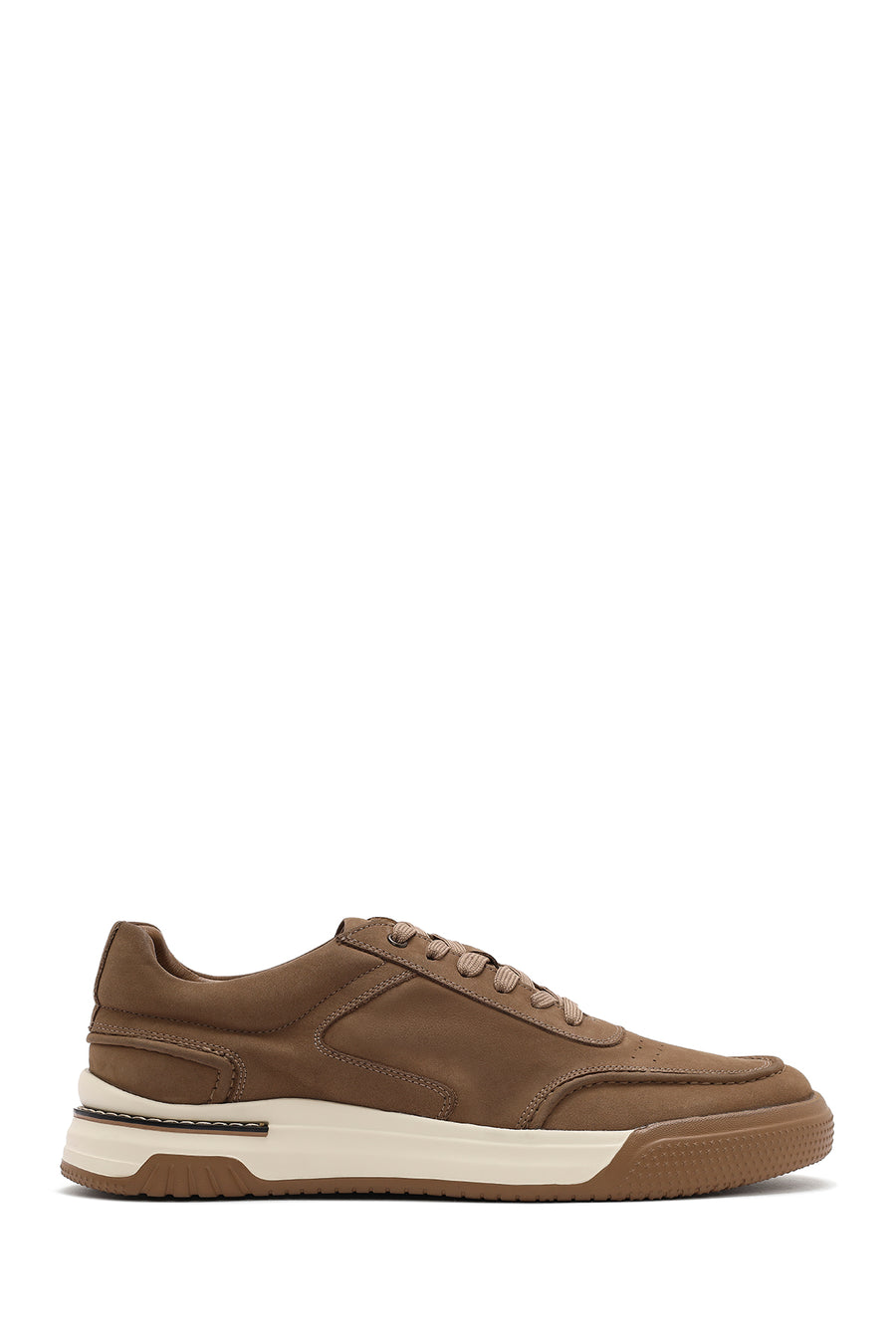 Erkek Bej Bağcıklı Nubuk Deri Sneaker 25SFD6110V3 | Derimod