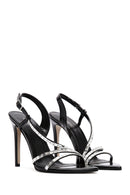 Women's Black Ankle Strap Thin Heel Sandals | Derimod