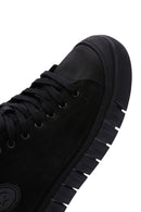 Men's Black Leather Zippered Casual Nubuck Leather Boots | Derimod