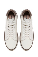 Men's Ecru Leather Sneaker | Derimod