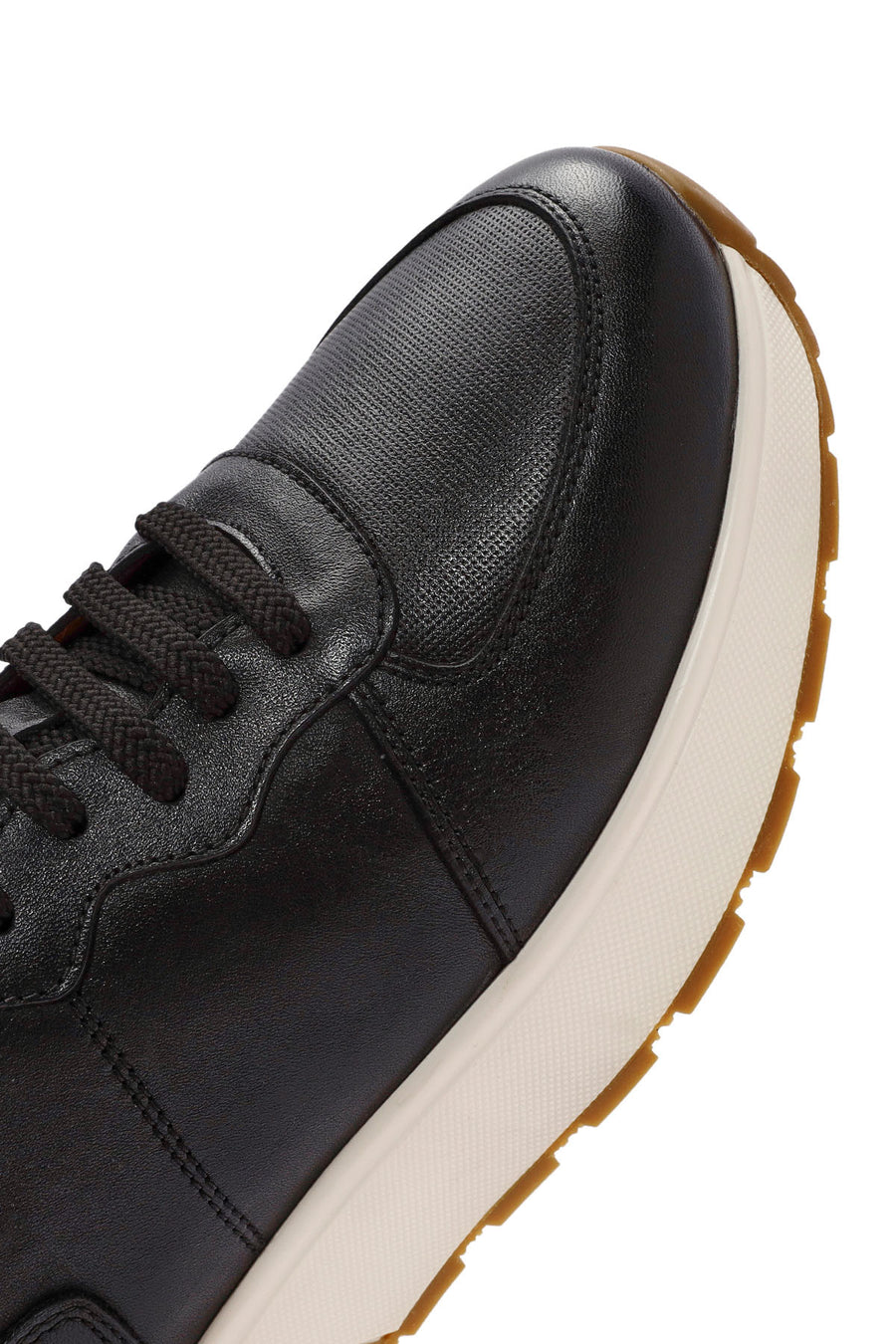 Men's Black Lace-up Leather Sneaker