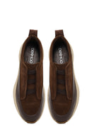 Men's Brown Thick-Soled Leather Casual Sneaker | Derimod