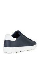 Geox Men's Navy Blue Spherica Ecub-1 Lace-up Leather Sneaker | Derimod