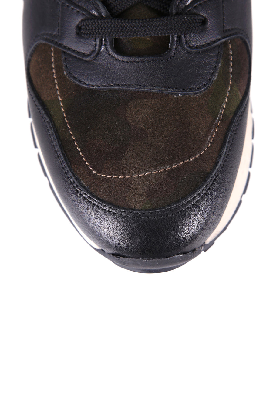 Camouflage Patterned Men's Leather Sneaker