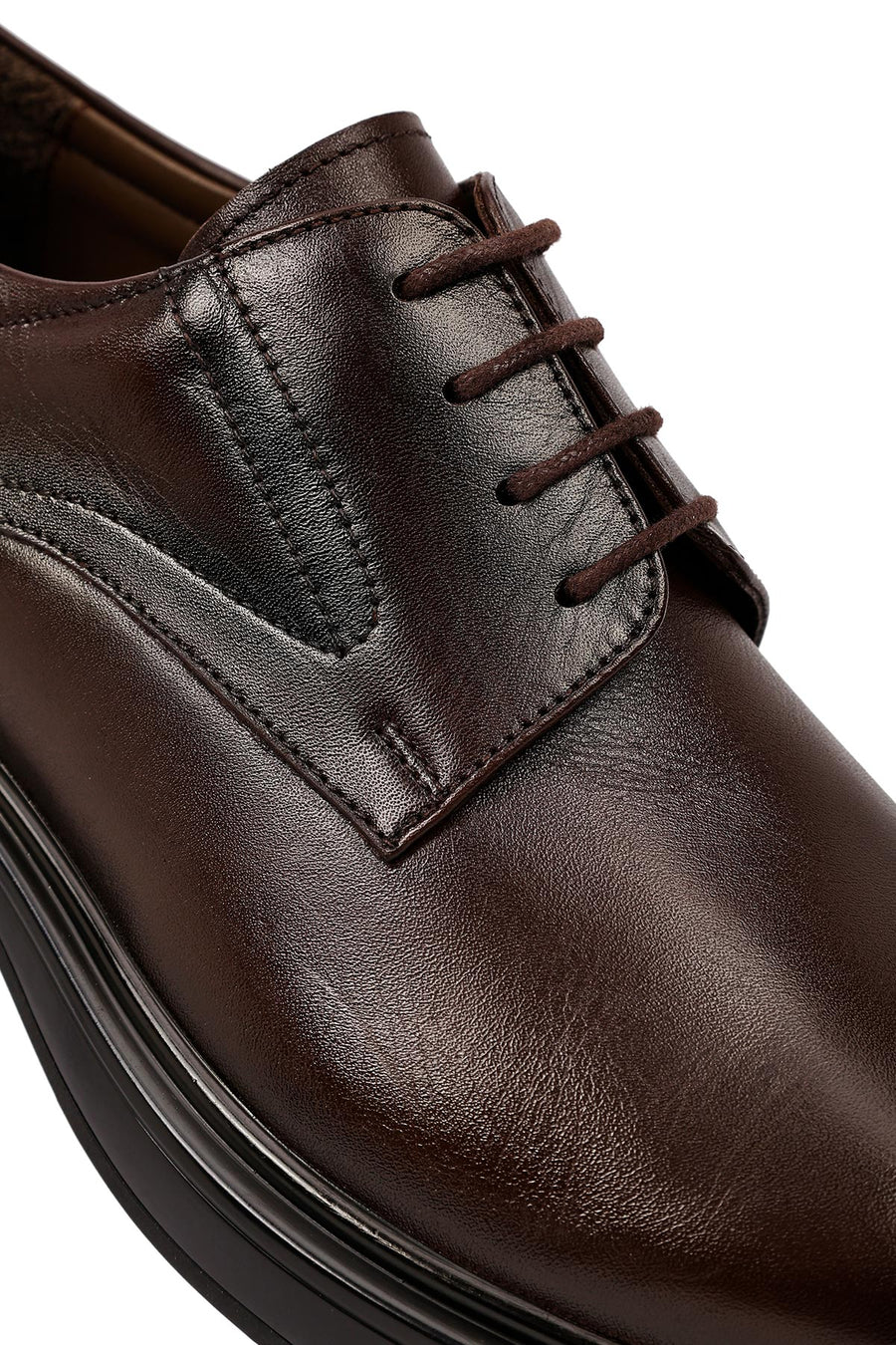 Men's Brown Lace-Up Leather Casual Shoes