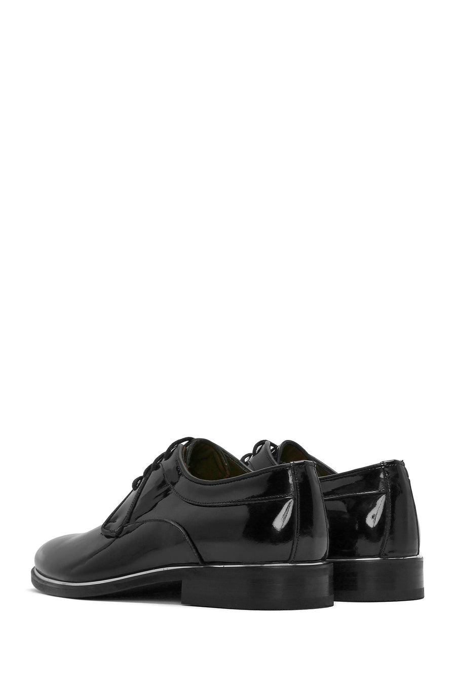 Men's Black Laced Patent Leather Classic Shoes