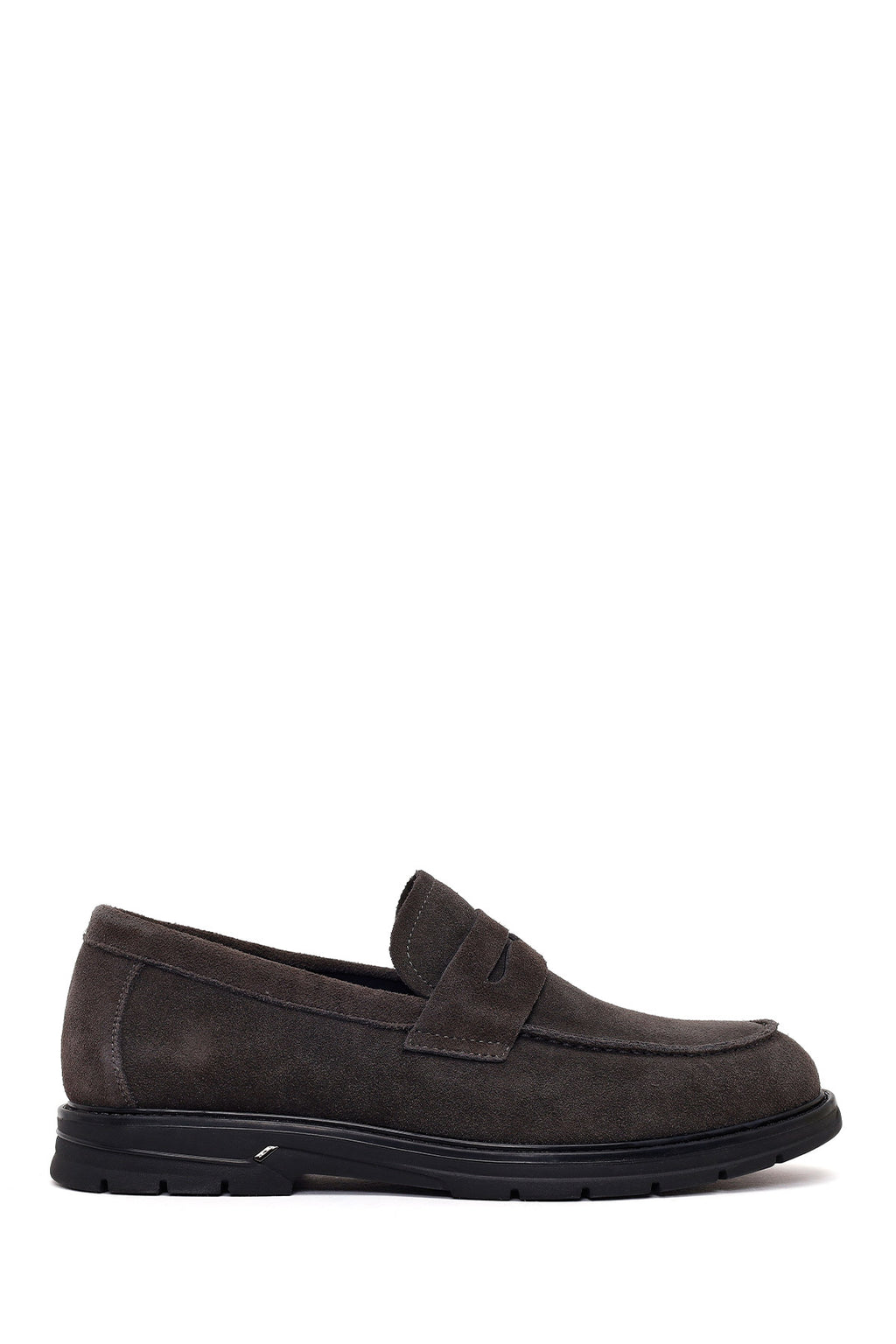 Erkek Gri Süet Deri Casual Loafer