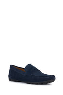 Geox Men's Navy Blue Kosmopolis + Grip Suede Leather Casual Loafer | Derimod