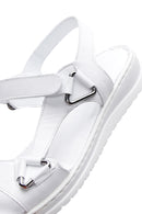 Women's White Ankle Strap Leather Comfort Sandals | Derimod