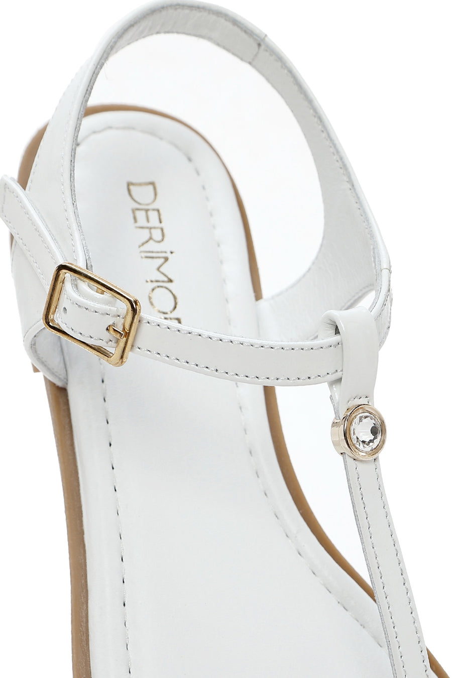 Women's White Flip-Flop Patent Leather Sandals