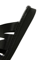 Women's Black Leather Slippers | Derimod