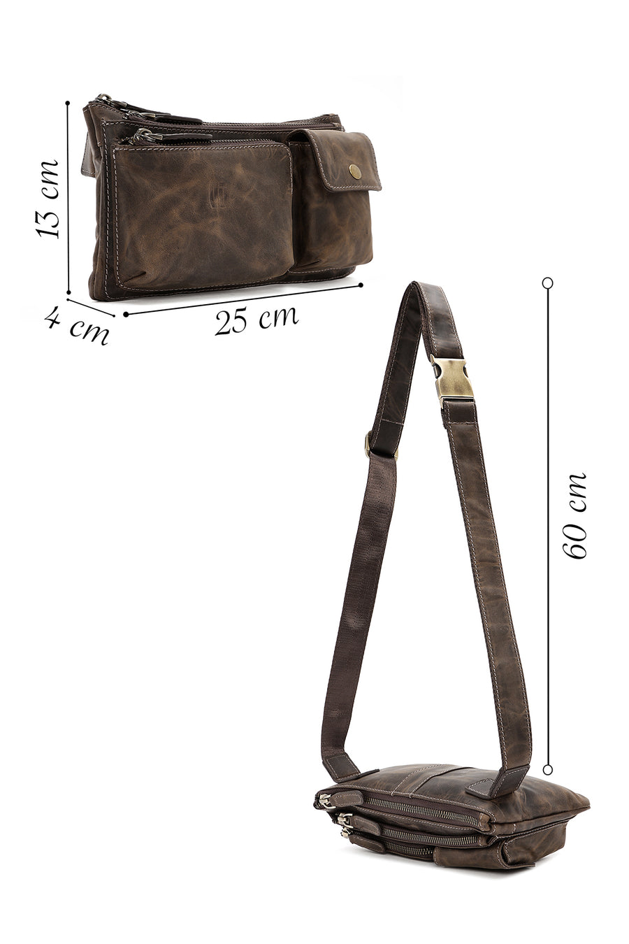 Men's Mink Leather Waist Bag