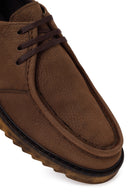 Male Brown Lace-up Nubuck Leather Casual Shoes | Derimod