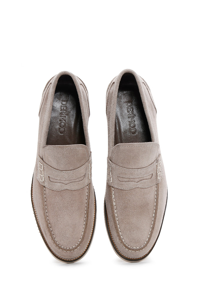 Erkek Vizon Süet Deri Casual Loafer_4