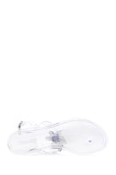 Women's White Jelly Transparent Stone Flip Flops Sandals | Derimod