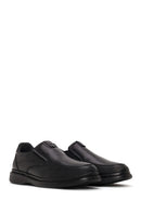 Male Black Leather Comfort Loafer | Derimod