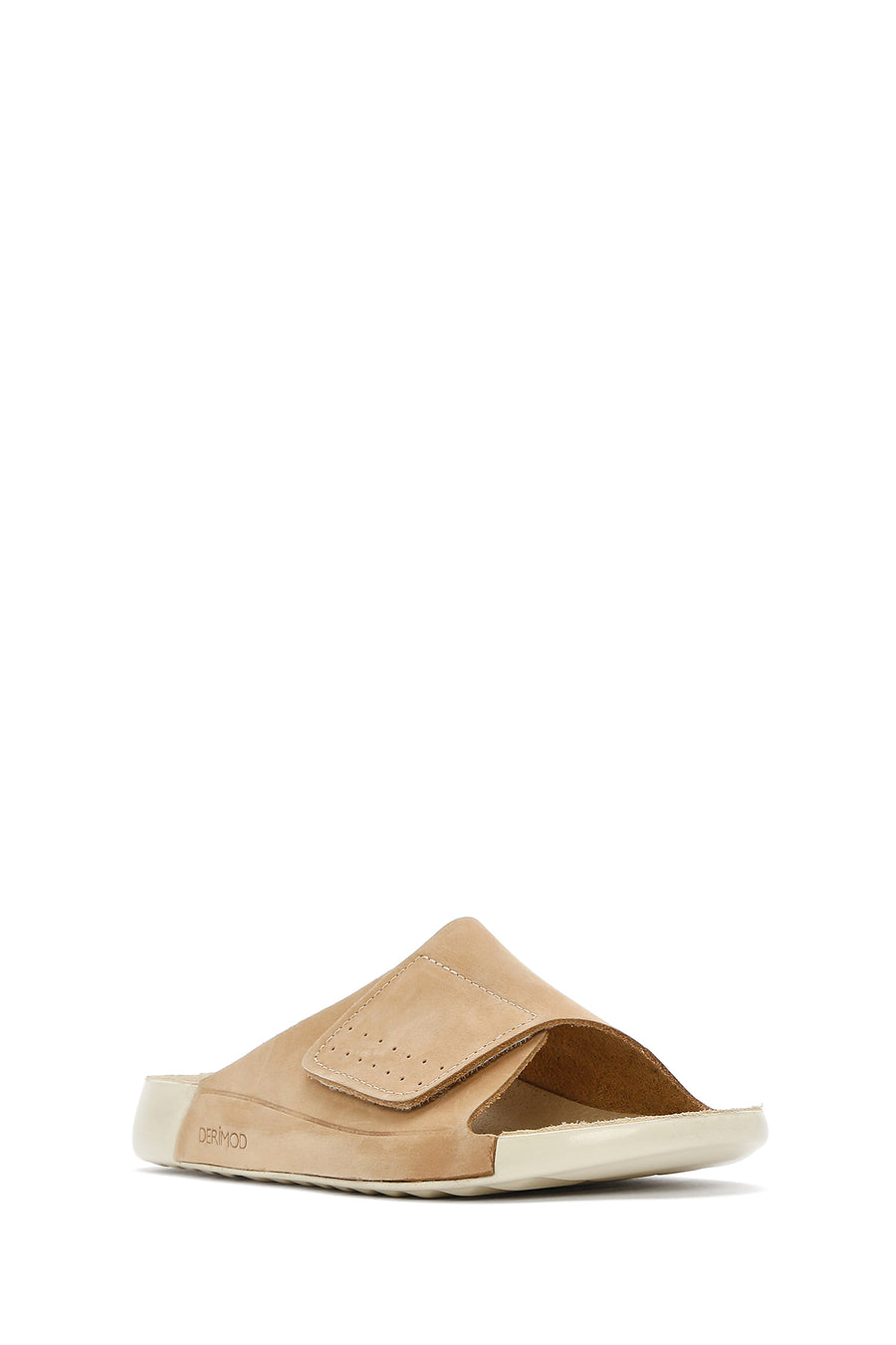 Women's Beige Nubuck Leather Comfort Slippers
