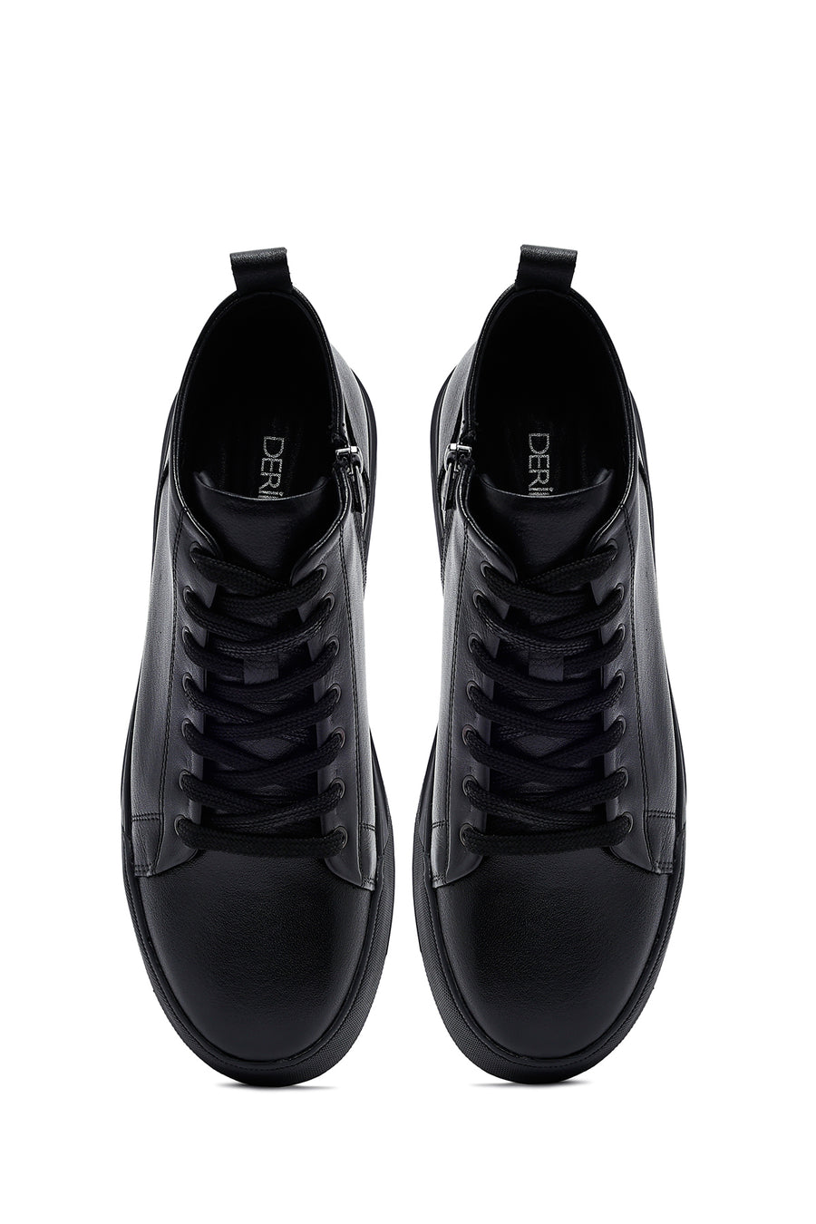 Male Black Zip Closure Leather Sport Boots