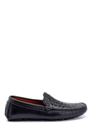 Men's Leather Knit Detailed Loafer | Derimod