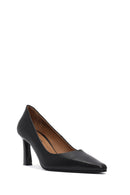 Women's Black Thin Heeled Leather Stiletto | Derimod
