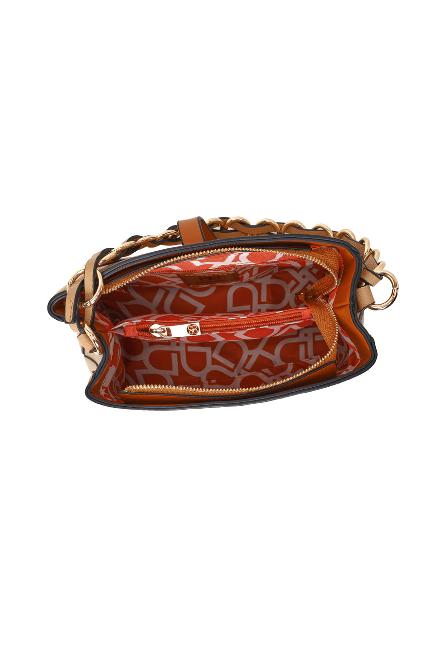 Woman Beige Long-Strap Shoulder Bag