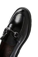 Men's Black Patent Leather Buckle Thick Soled Casual Loafer | Derimod