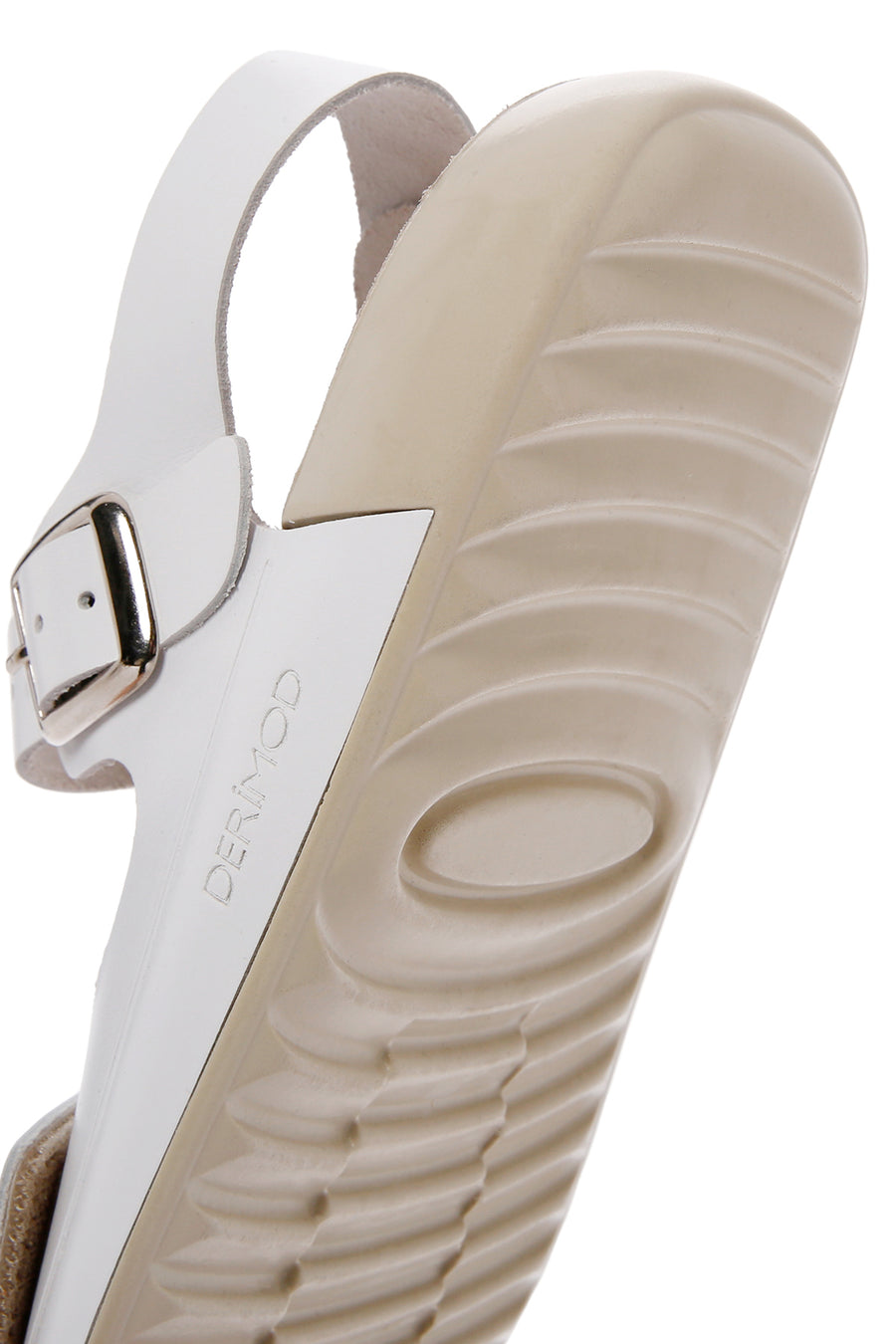Women's White Ankle Strap Leather Comfort Sandals