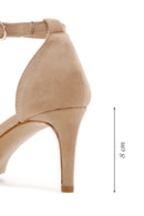 Women's Beige Stone Heeled Sandals | Derimod