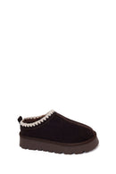 Woman Brown Thick-Soled Suede Teddy Boots | Derimod