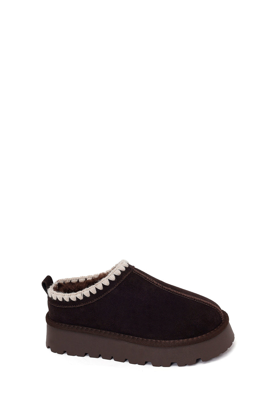 Woman Brown Thick-Soled Suede Teddy Boots