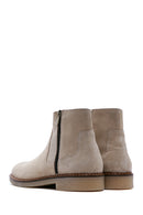 Men's Mink Zippered Suede Leather Casual Boots | Derimod