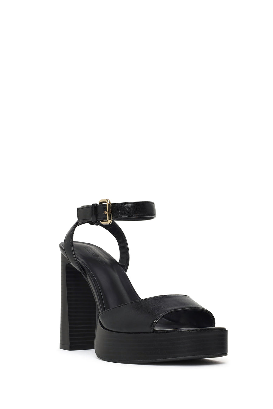 Woman Black Platform Thick High-Heeled Sandals