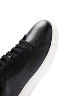 Men's Black Leather Thick Soled Sneaker | Derimod