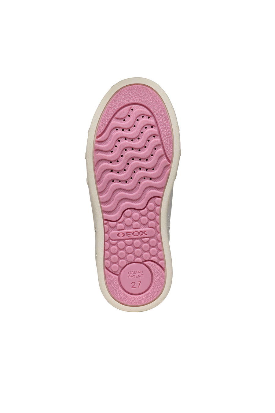 Geox Girls White Skylin Lace-Up Patterned Ankle Sneaker