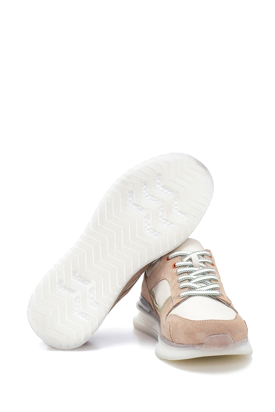 Erkek Bej Deri Sneaker