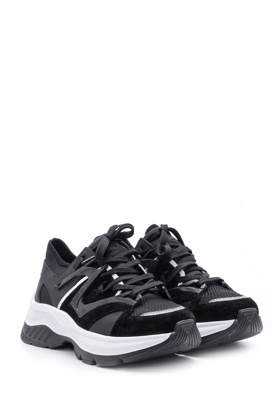 Erkek Süet Detaylı Deri Sneaker