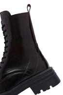 Women's Claret Red Zippered Leather Boots | Derimod