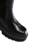 Women's Black Leather Thick Soled Chelsea Boots | Derimod