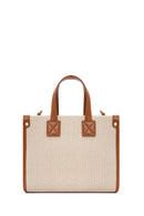 Women's Tan Long Strap Fabric Handbag | Derimod