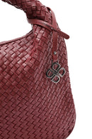 Women's Burgundy Knitted Shoulder Bag | Derimod