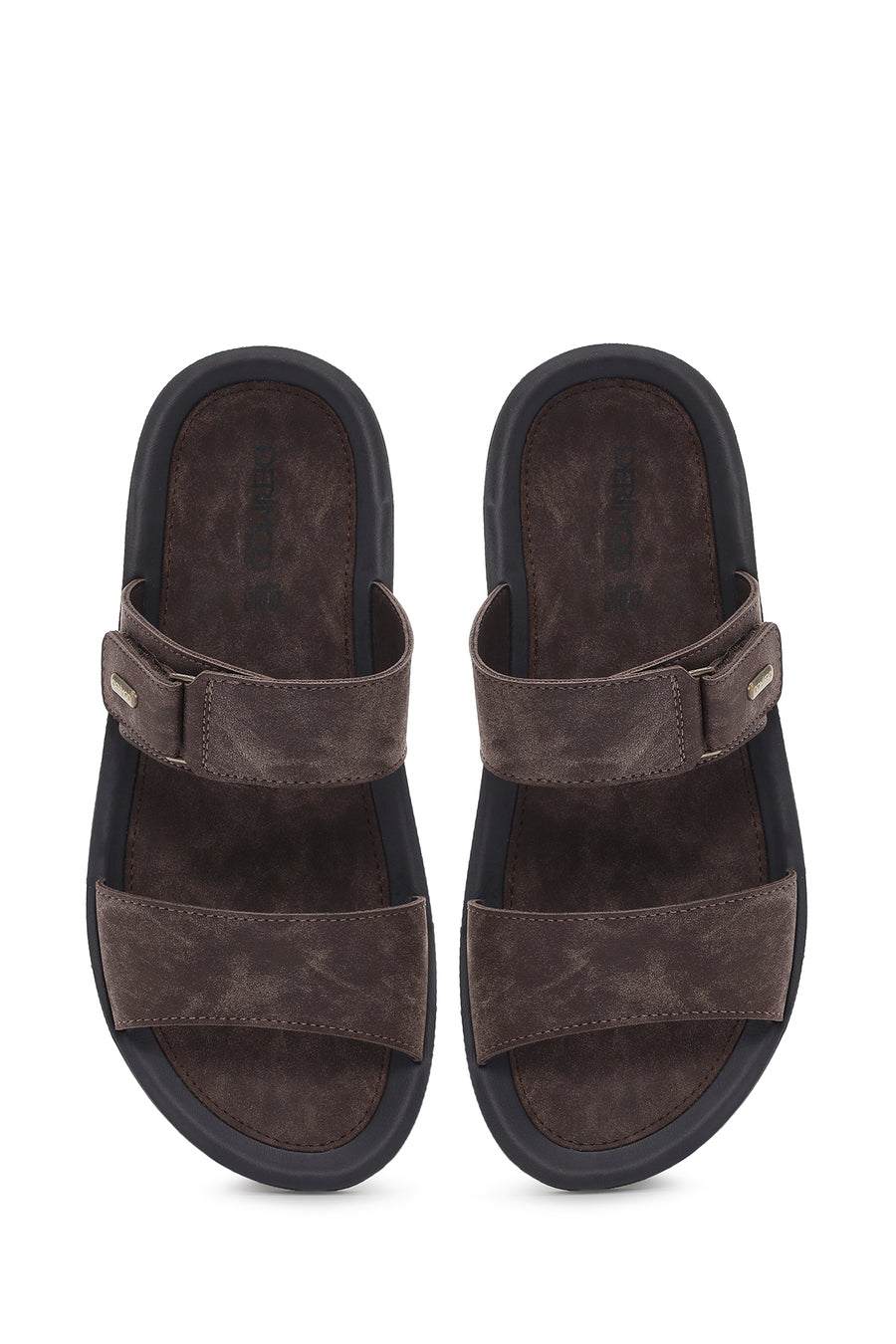Men's Brown Nubuck Leather Casual Slippers
