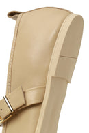 Women's Cream Buckled Leather Ballerinas | Derimod