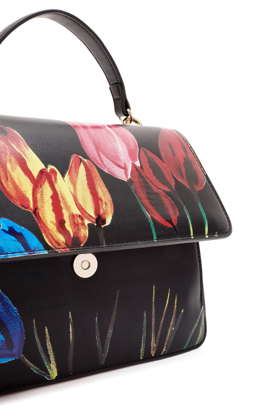 Women's Black Long Strap Printed Shoulder Bag