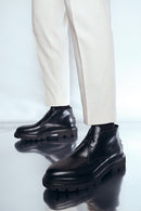 Men's Black Casual Leather Boots | Derimod