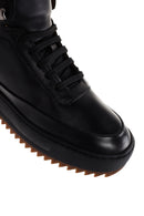 Men's Black Thick Soled Leather Sports Boots | Derimod