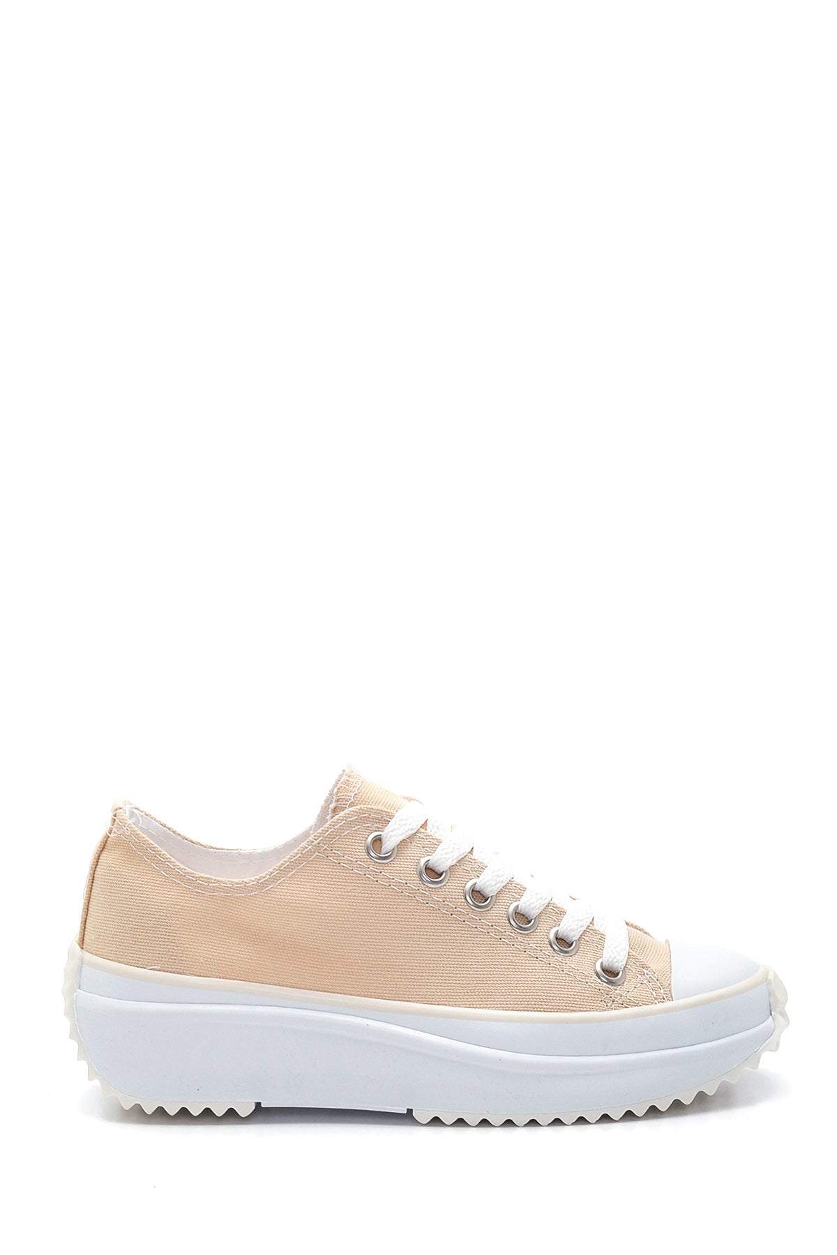 Kadın Bej Kalın Tabanlı Kumaş Sneaker 22SFE26706F | Derimod