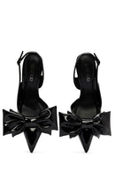 Women's Black Open Back Thin Heel Patent Leather Shoes | Derimod