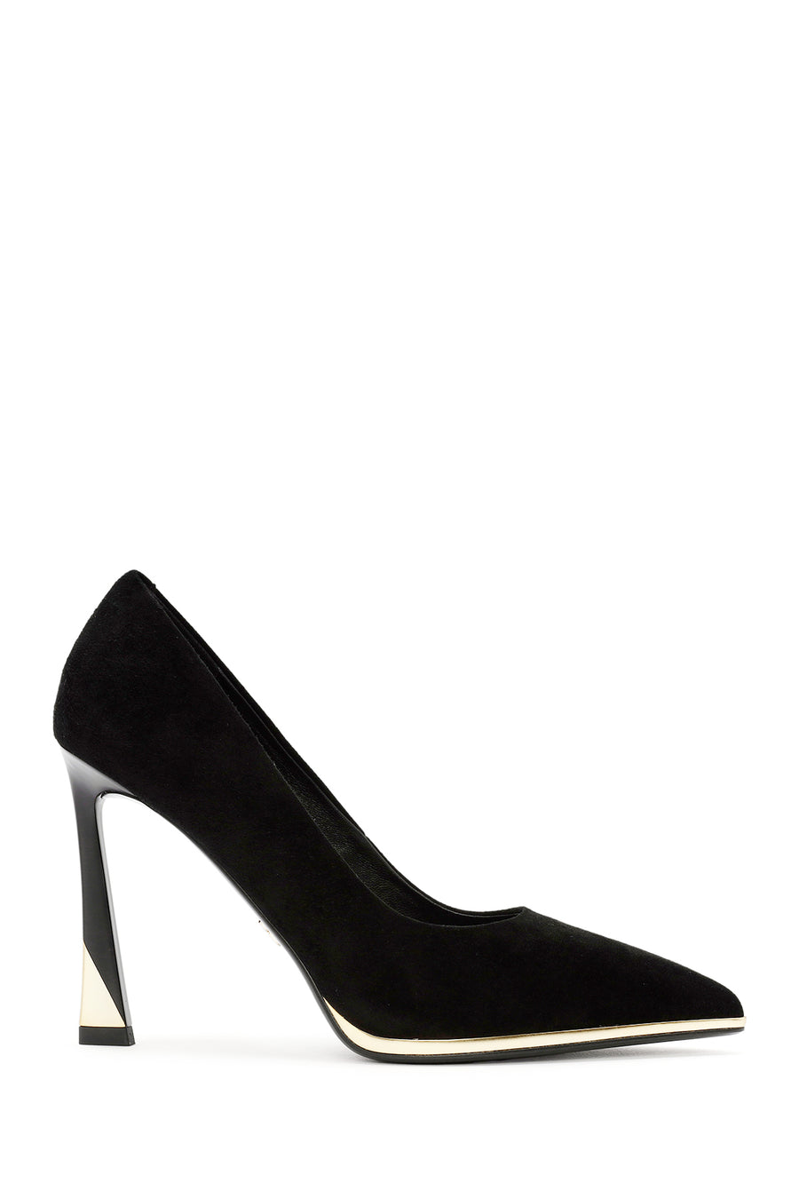 Kadın Siyah Yüksek Topuklu Süet Deri Stiletto 24WFD490110 | Derimod