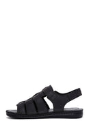 Men's Black Leather Casual Sandals | Derimod