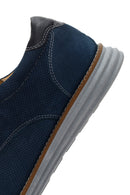 Men's Blue Leather Casual Shoes | Derimod